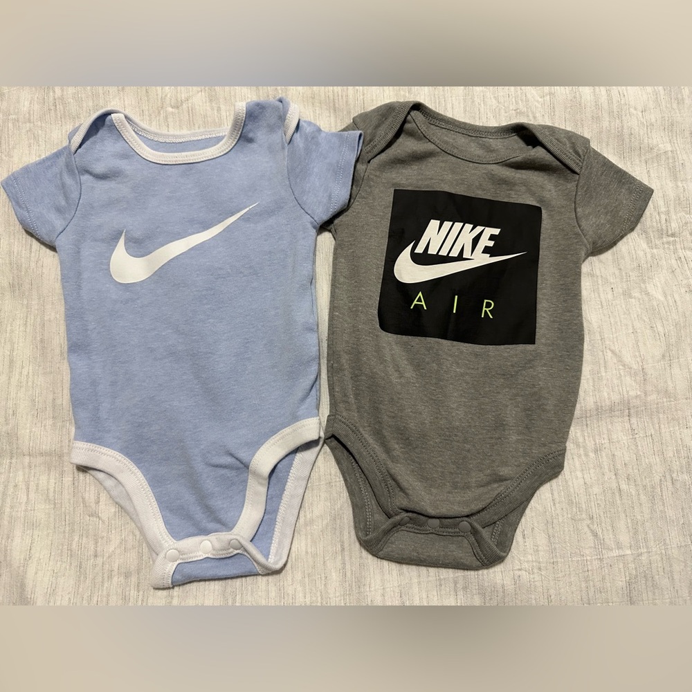 Nike Infant Bodysuit Duo - Light Blue and Gray 0-6M